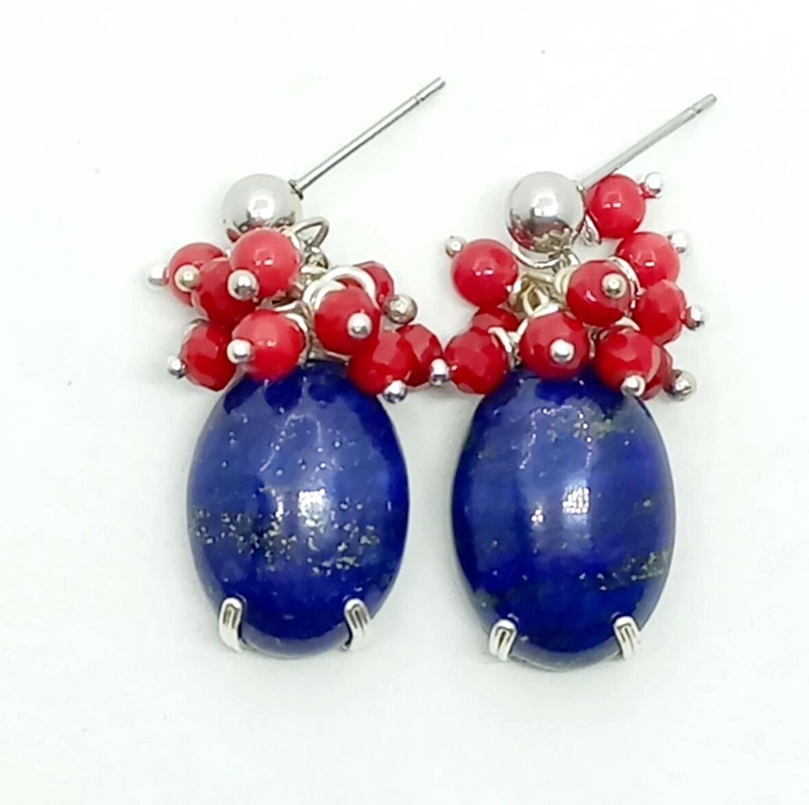 1902 Lapis Mercan el yapımı küpe