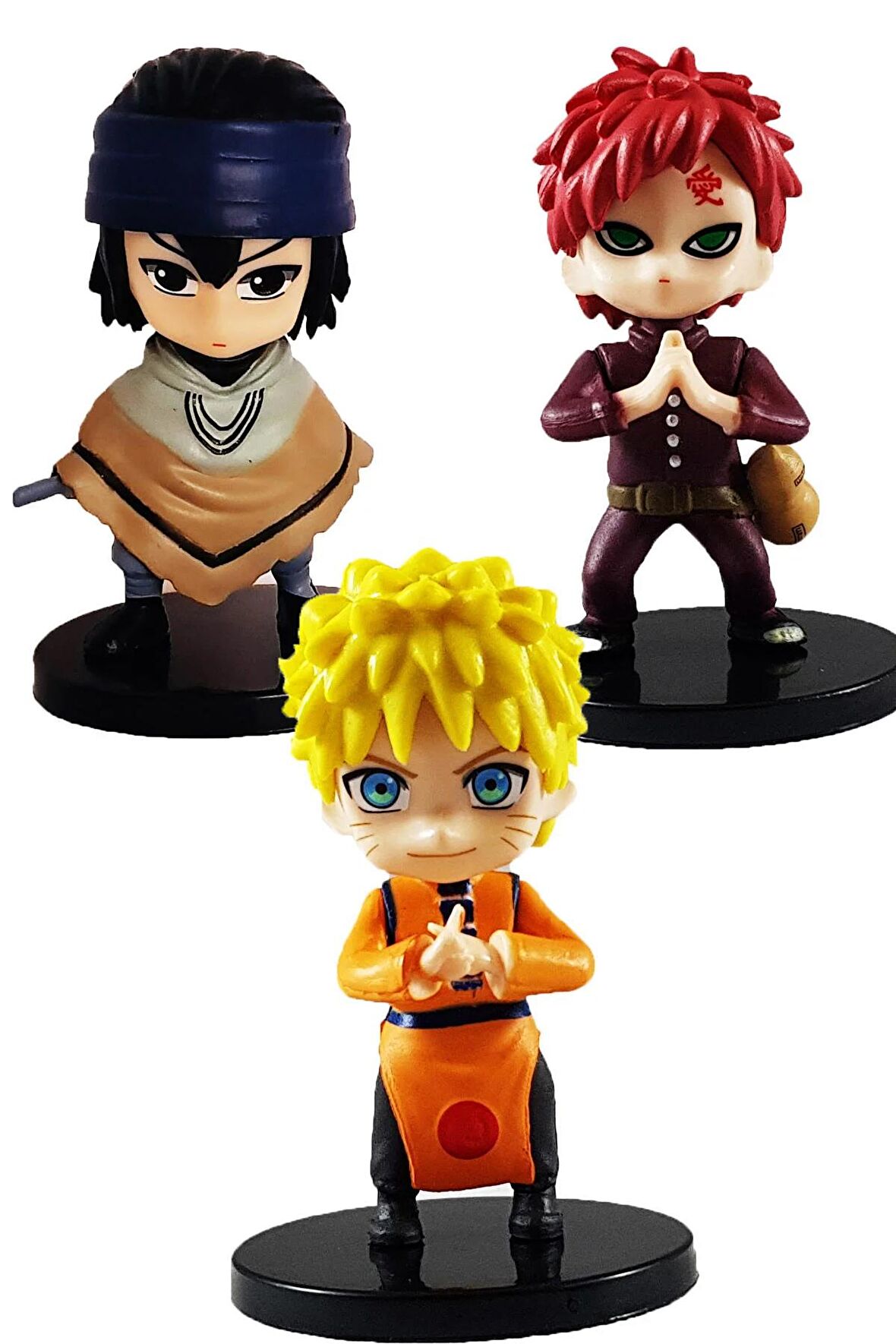 Naruto Action Figure - Anime Manga Figür Biblo 3 Lü Set -1 - 7 Cm