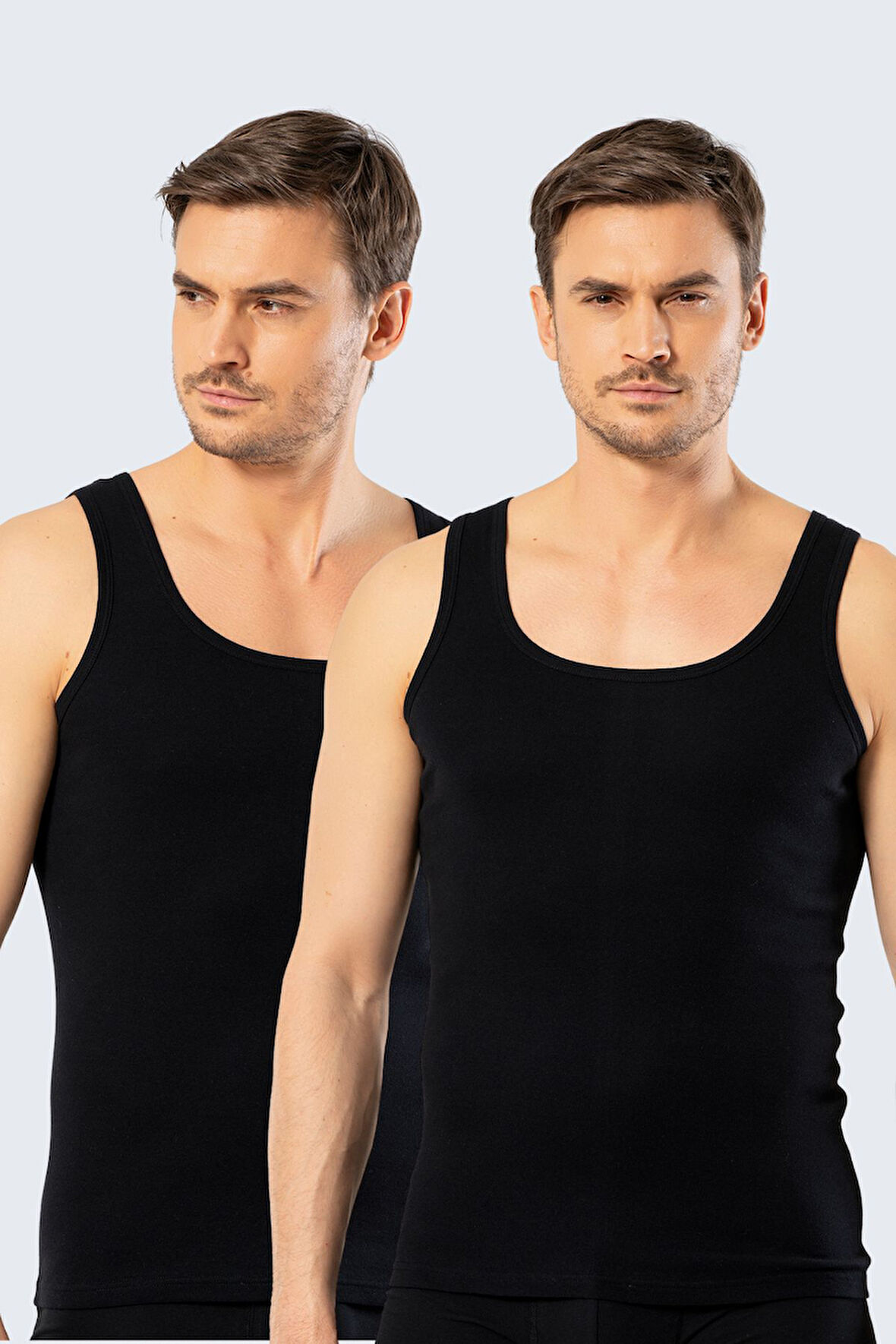 Cacharel Erkek 2'li %100 Pamuk Atlet 1501/Siyah