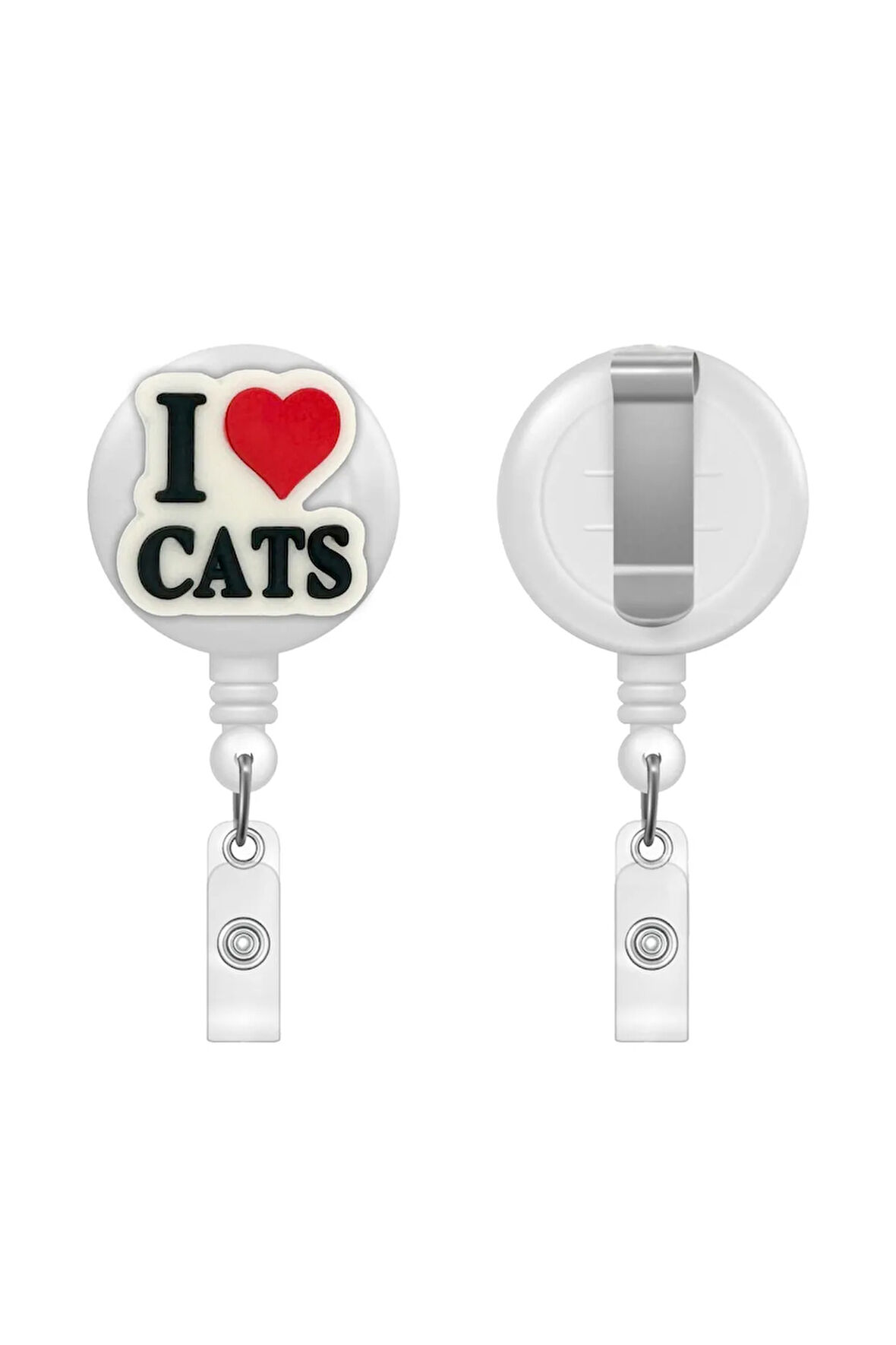 ILoveYou Cat's Figürlü Yoyo Kartlık Yaka İpi Tutucu