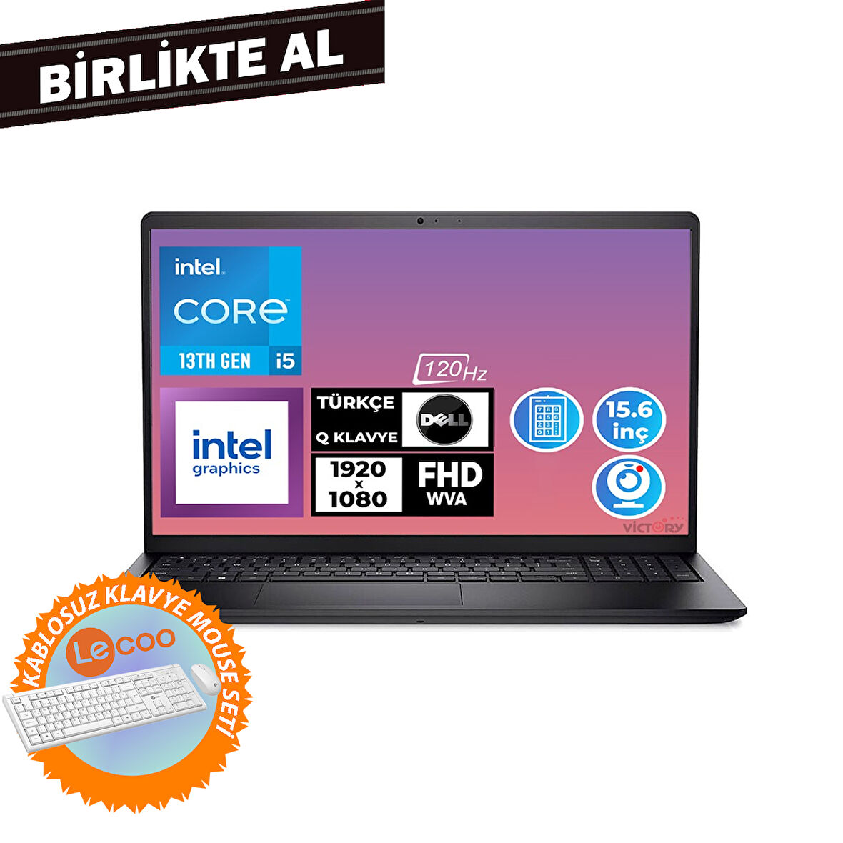Dell Vostro 3530 i5-1334U 32GB 512GB SSD 15.6" FHD Ubuntu + Kablosuz Klavye Mouse N3404PVNB3530U 019