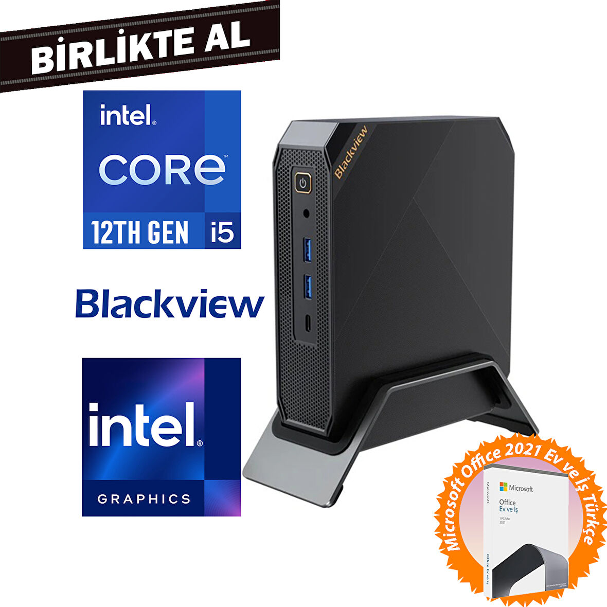 Blackview MP200 i5-12450H 32GB 1TB SSD Windows 11 Pro Mini PC + MS Office MP20016512I5 029