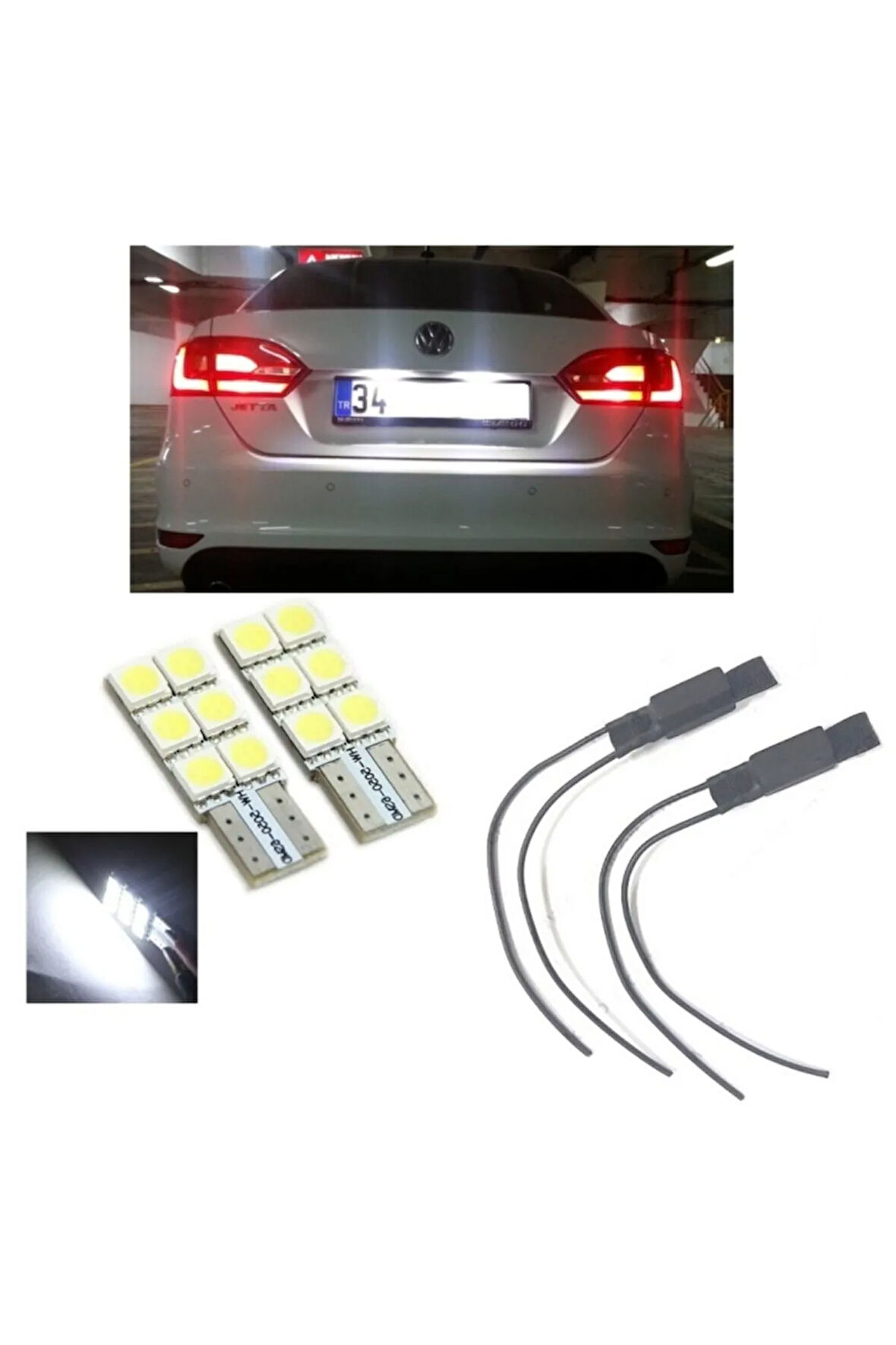 Vw Jetta Mk6 Beyaz Led Plaka Lambası Ampul Seti