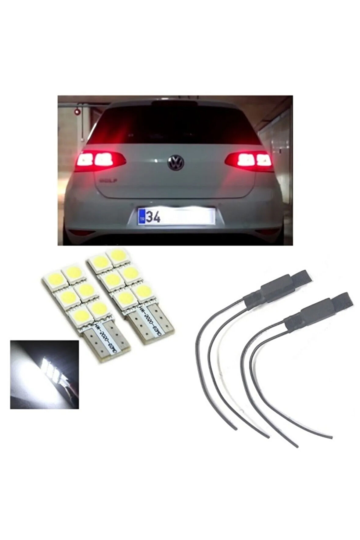 Vw Golf 7 Beyaz Led Plaka Lambası Ampul Seti