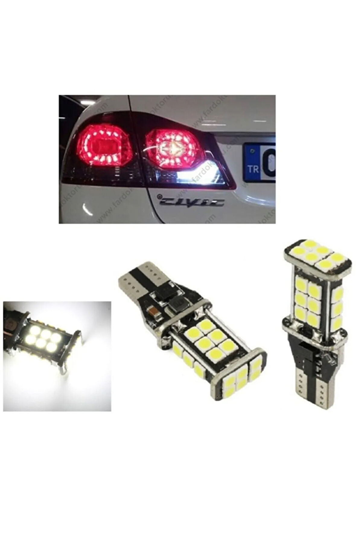 Honda Cıvıc Fd6 Led Geri Vites Ampulü W16w T15 Beyaz