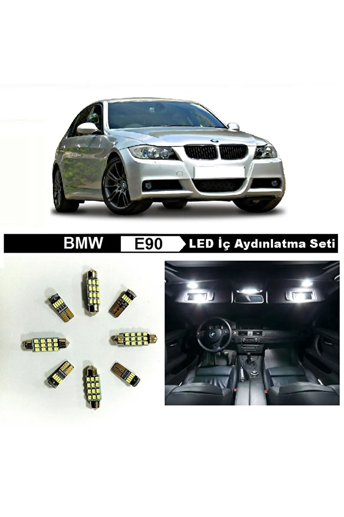 Bmw E90 Beyaz Led Iç Aydınlatma Ampul Seti 316i 320i 320d