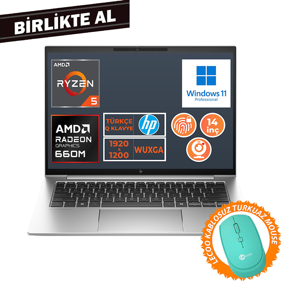 HP EliteBook 845 G9 Ryzen 5 6600U 8GB 512GB SSD 14" WUXGA W11P + Mouse 5Z6L9EA 023