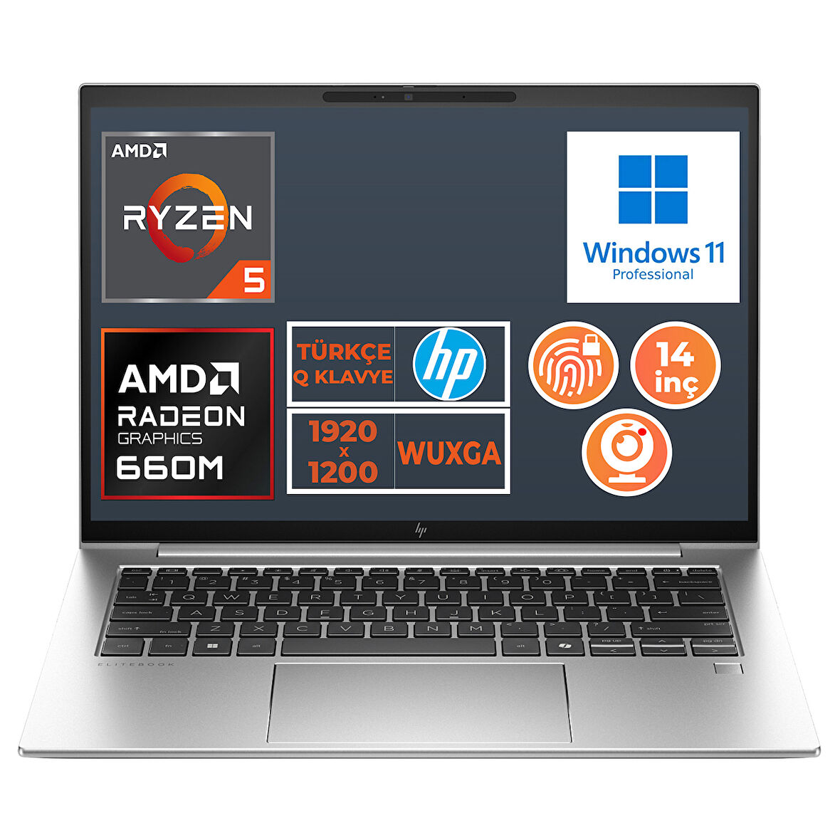 HP EliteBook 845 G9 Ryzen 5 6600U 24GB 1TB SSD 14" WUXGA W11P Taşınabilir Bilgisayar 5Z6L9EA 008