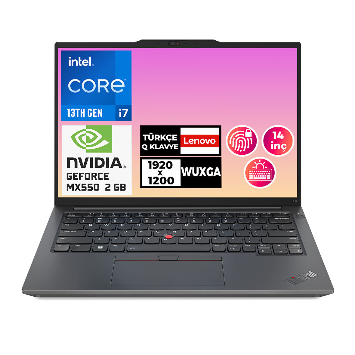 Lenovo ThinkPad E14 G5 i7-1355U 16GB 512GB SSD 2 GB MX550 14" Wuxga W11P Laptop 21JK0095TX 010