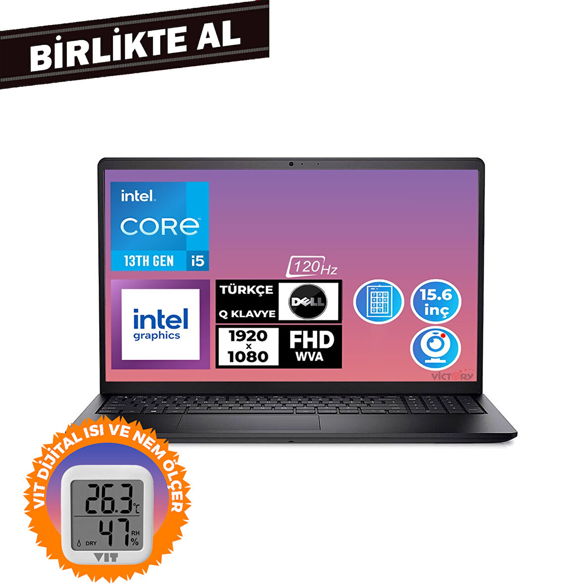Dell Vostro 3530 i5-1334U 16GB 1TB SSD 15.6" FHD W11P + VIT Termometre N3404PVNB3530U 024