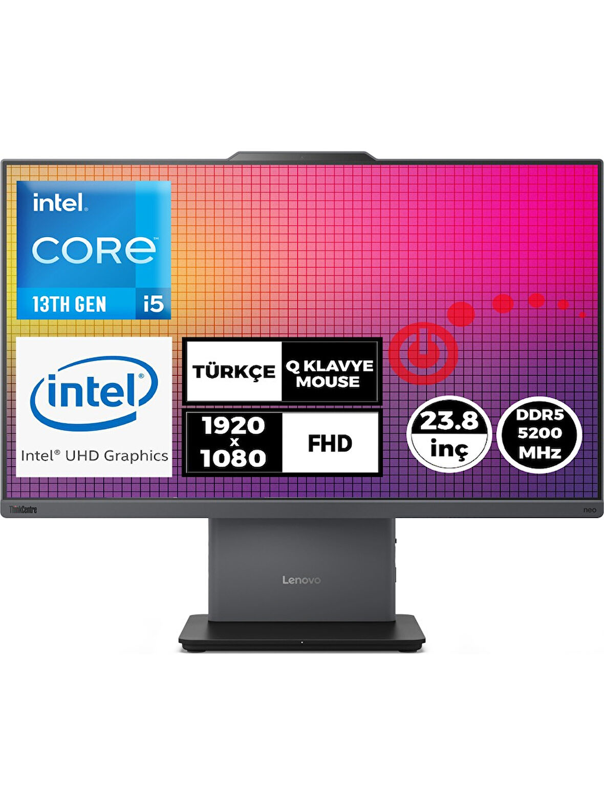 Lenovo ThinkCentre Neo 50A G5 i5-13420H 32GB 1TB SSD 23.8" FHD W11P All In One Pc 12SC000QTR 012