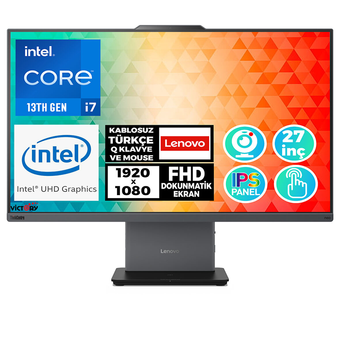 Lenovo ThinkCentre Neo 50a i7-13620H 32GB 512GB SSD 27"FHD W11P Dokunmatik All In One 12SA0003TR 010