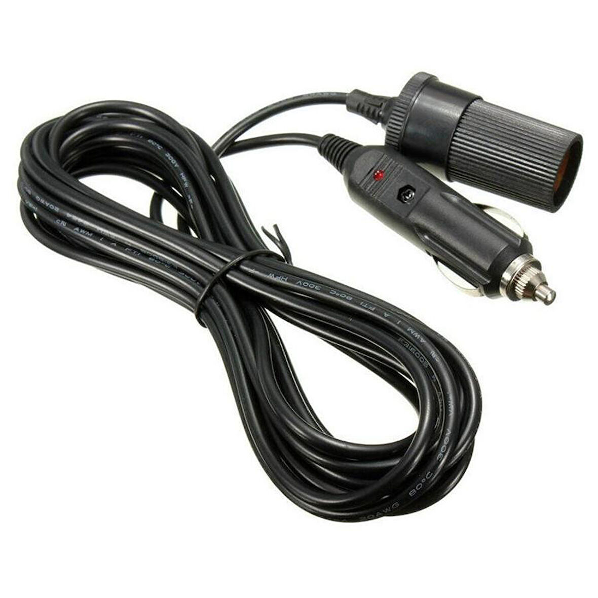 Araç Çakmak Uzatma Kablosu Sigortalı  12 Metre