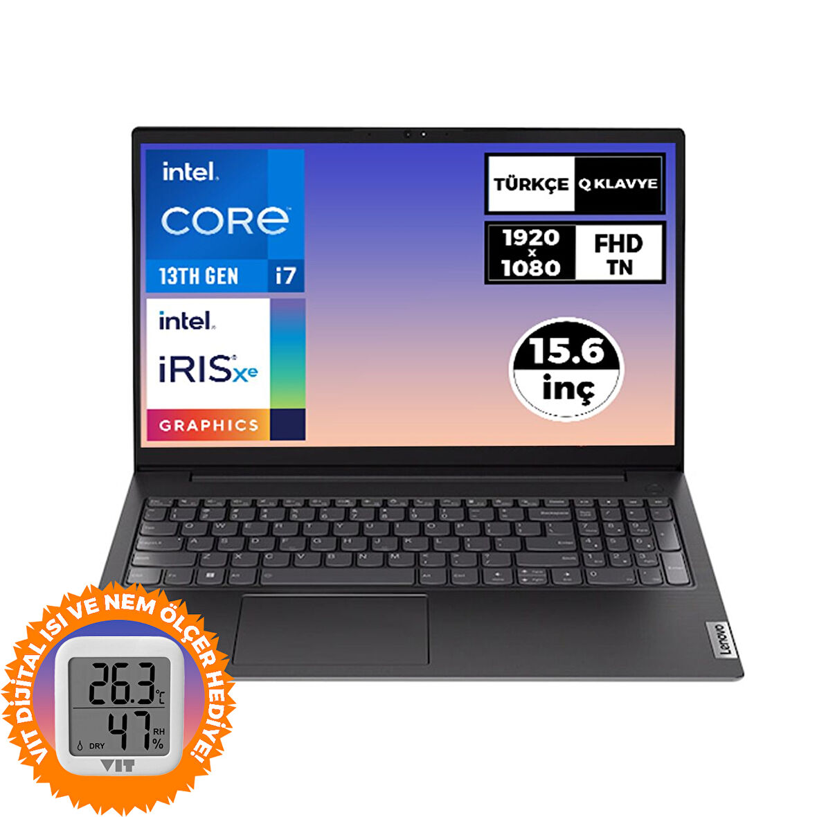 Lenovo V15 Gen 4 i7-1355U 16GB 512GB SSD 15.6" FHD W11P Laptop + Termometre 83A100GPTR 013