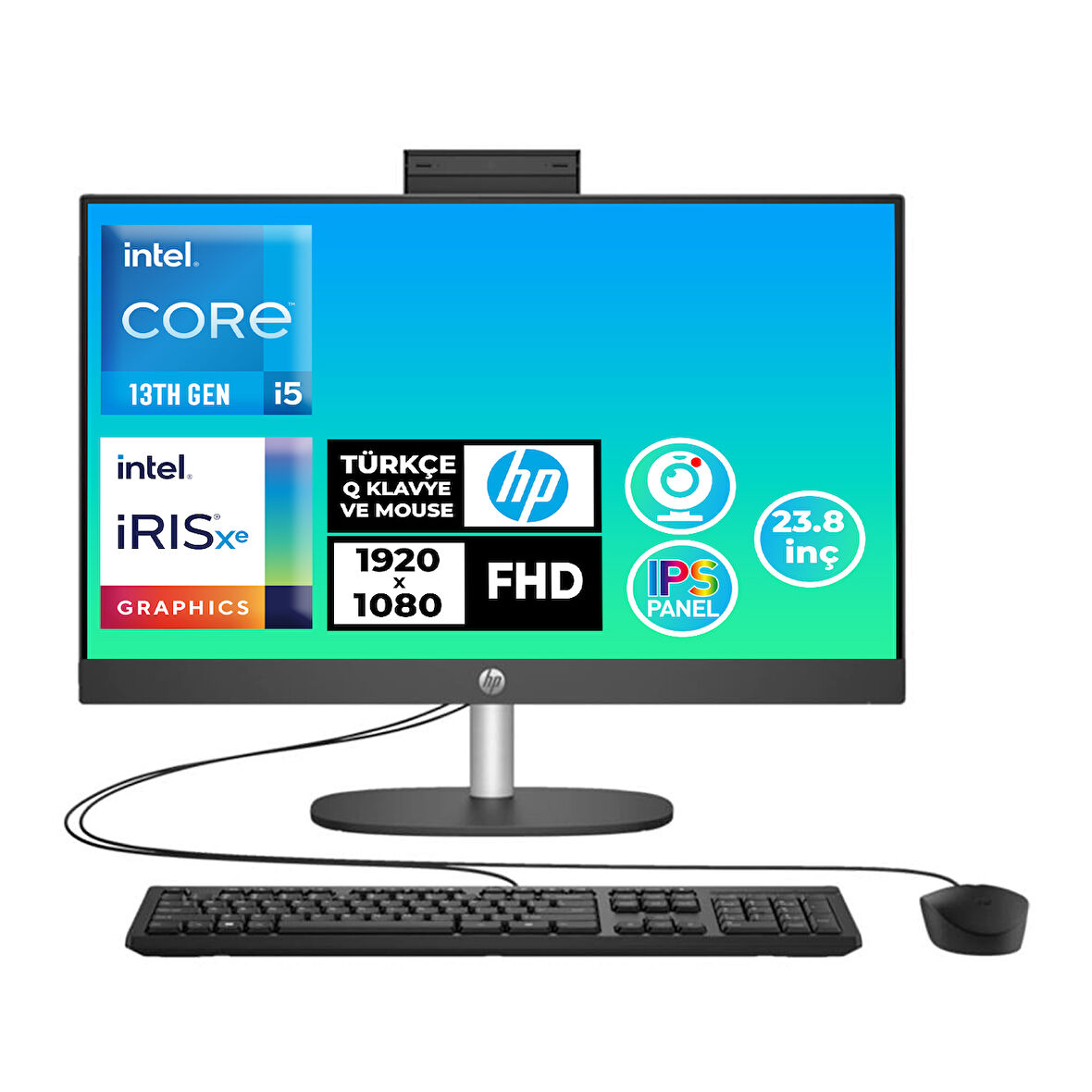 HP ProOne 240 G10 i5-1334U 8GB 512GB SSD 23.8" FHD Freedos All In One PC B70VFAT 001