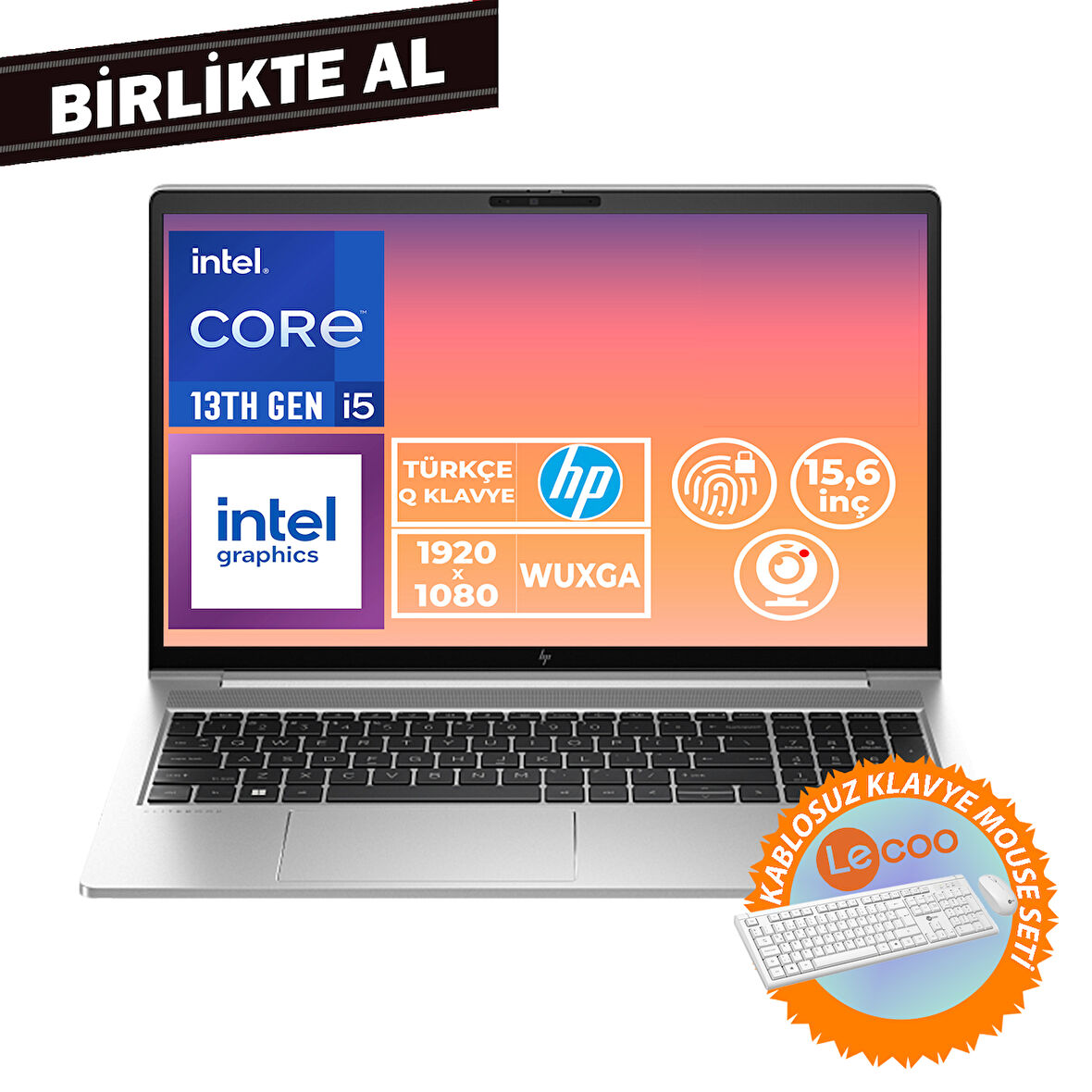 HP EliteBook 650 G10 i5-1335U 32GB 1TB SSD 15.6" FHD W11P + Kablosuz Klavye Mouse B2PK5ES 050