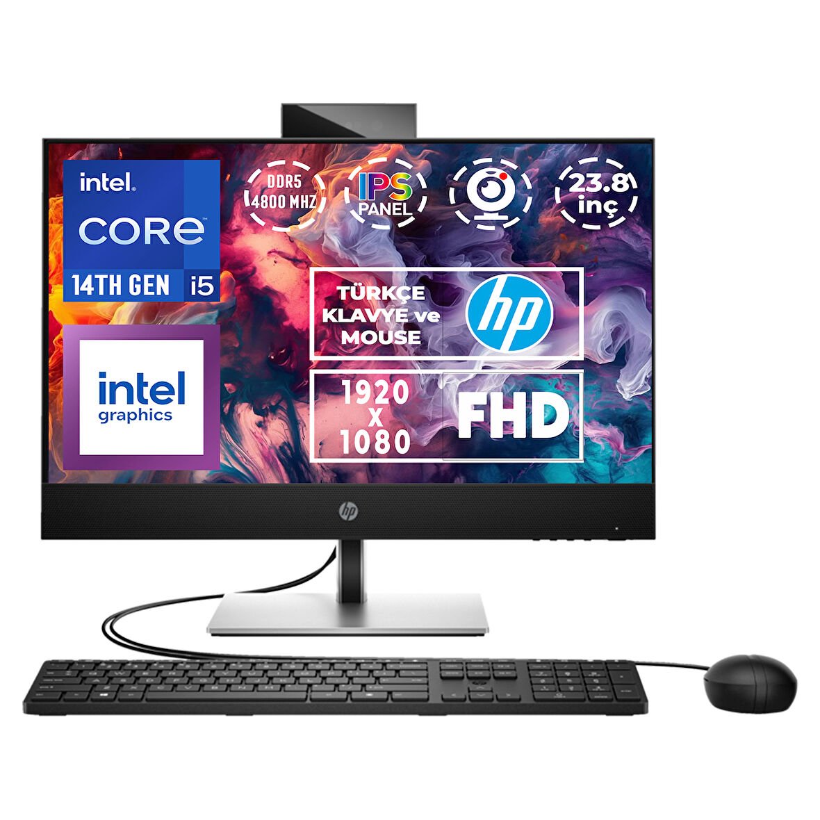 HP ProOne 440 G9 i5-14500T 16GB 1TB SSD 23.8" FHD Freedos All In One Bilgisayar 9H6X3ET 3