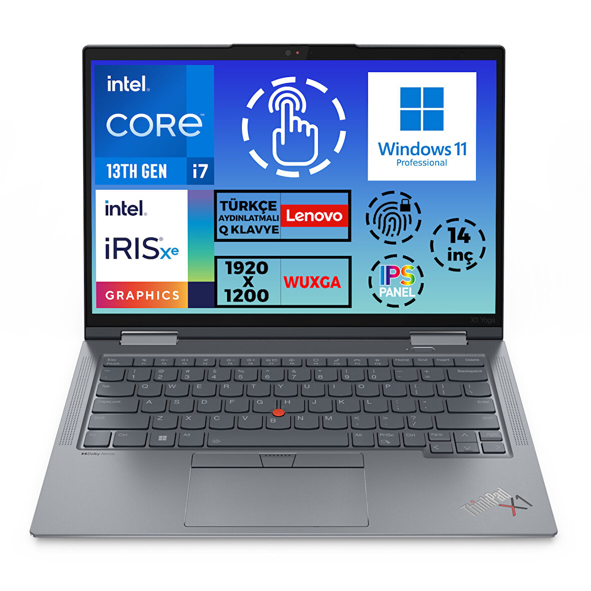 LENOVO ThinkPad X1 Yoga G8 i7-1370P vPro 32GB 4TB SSD 14"WUXGA W11P Dokunmatik Laptop 21HQS1RSTX 002