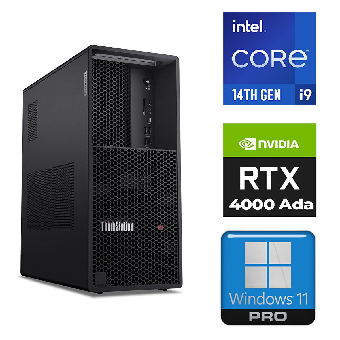 Lenovo DWS ThinkStation P3 i9-14900K 128GB 4TB SSD 20 GB RTX4000 Ada W11P İş İstasyonu 30GS00CRTR 012