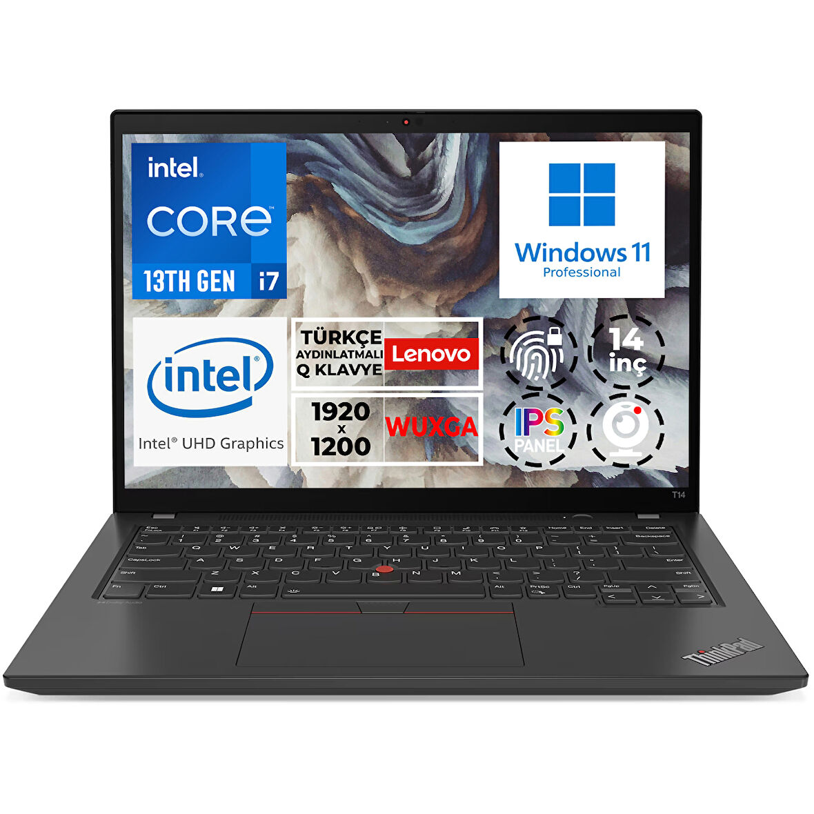 Lenovo ThinkPad T14 G4 i7-1355U 16GB 512GB SSD 14" WUXGA W11P Taşınabilir Bilgisayar 21HD005BTX