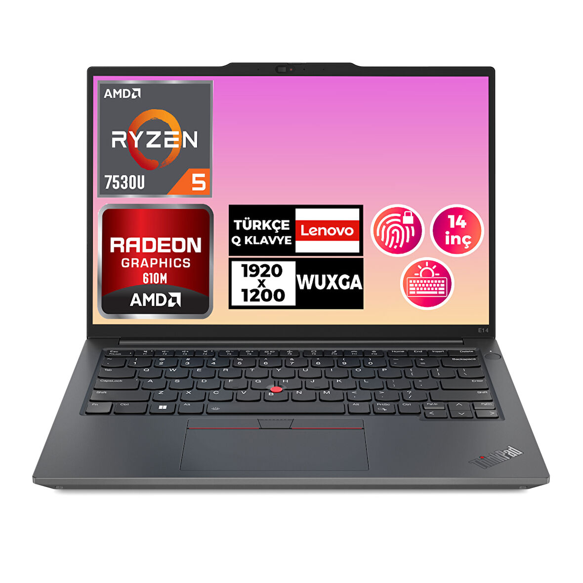 Lenovo ThinkPad E14 Gen 5 Ryzen 5 7530U 40GB 512GB SSD 14" WUXGA Freedos Notebook 21JR0009TX 002