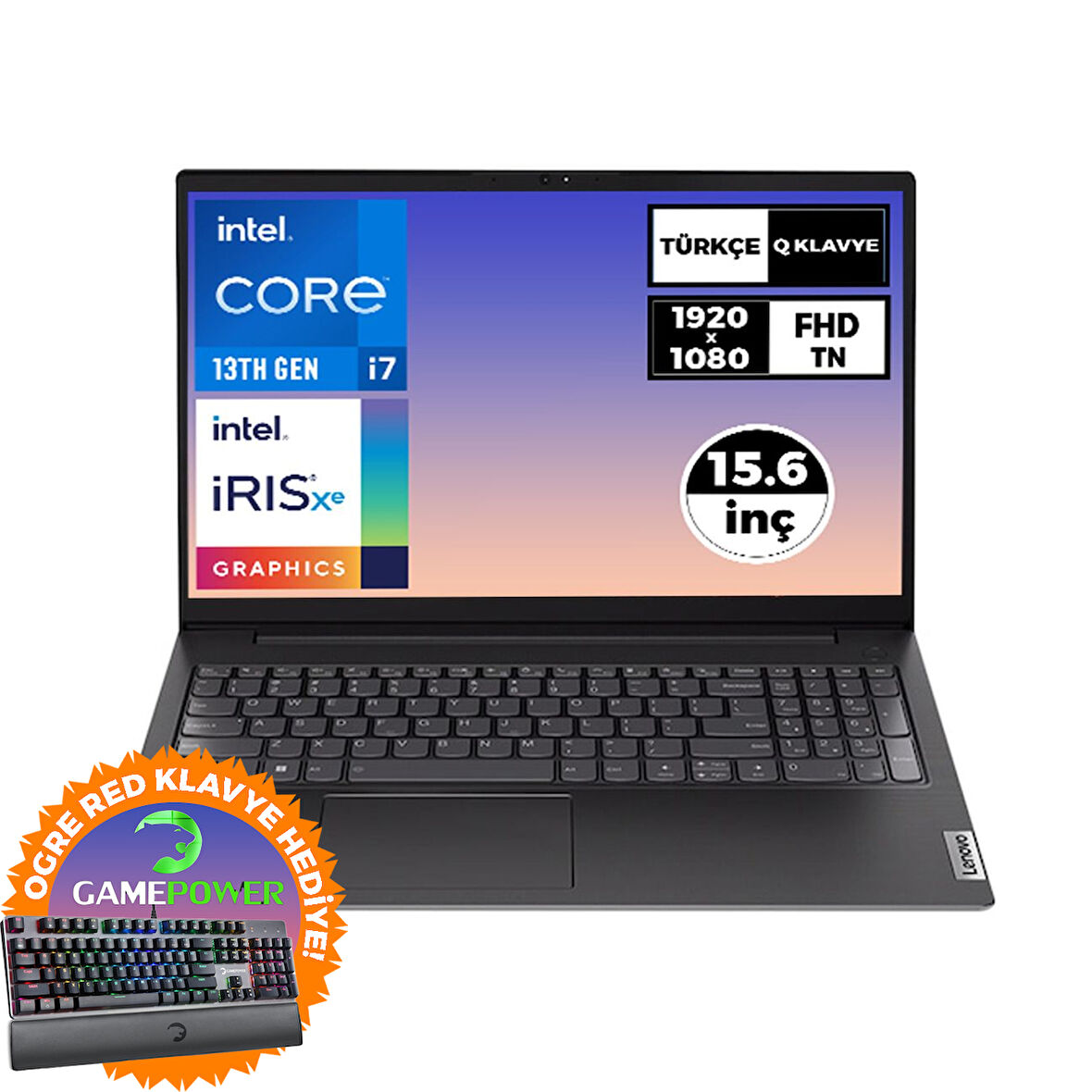 Lenovo V15 Gen 4 i7-1355U 40GB 2TB SSD 15.6" FHD W11P Laptop + Klavye 83A100KXTR 033