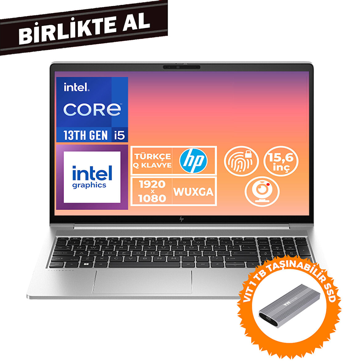 HP EliteBook 650 G10 i5-1335U 16GB 512GB SSD 15.6" FHD Freedos + VIT 1 TB SSD B2PK5ES 041