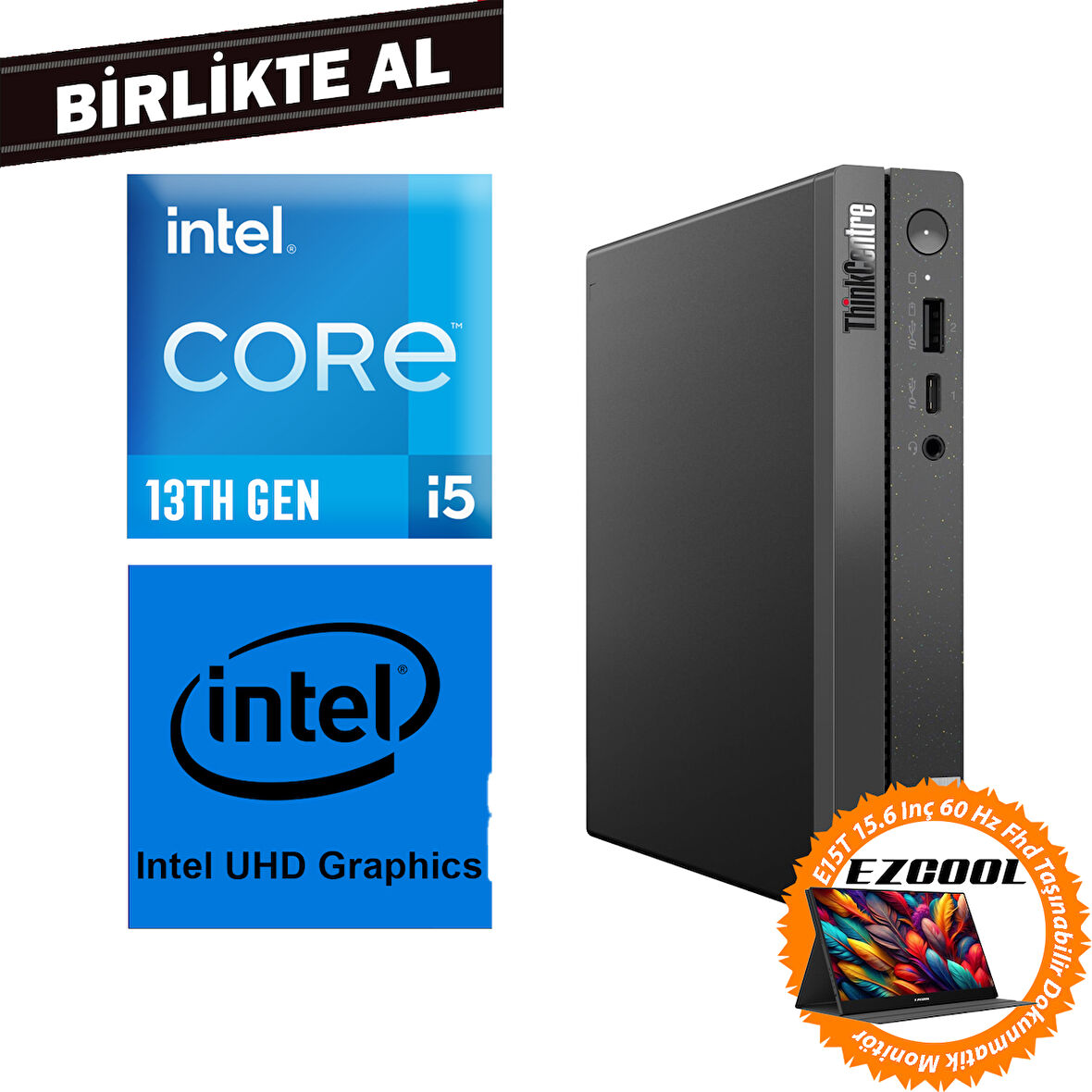 Lenovo ThinkCentre Neo 50Q G4 i5-13420H 16GB 1TB SSD W11P Mini Pc+15.6" Touch Monitör 12LMS4XCTX 037