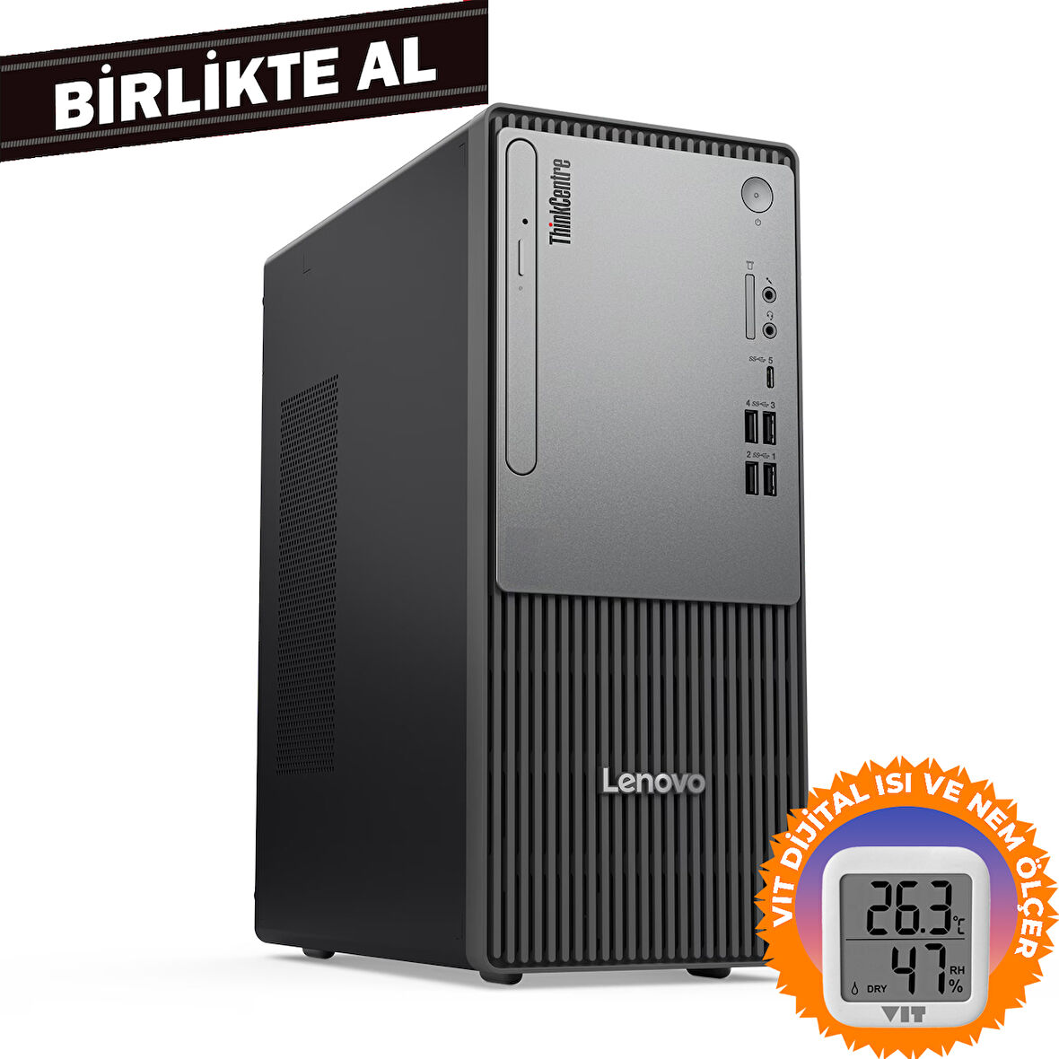 LENOVO ThinkCentre Neo 50T G5 i5-13400 8GB 512GB SSD Fdos Masaüstü PC+ VIT Termometre 12UB000ETR 032