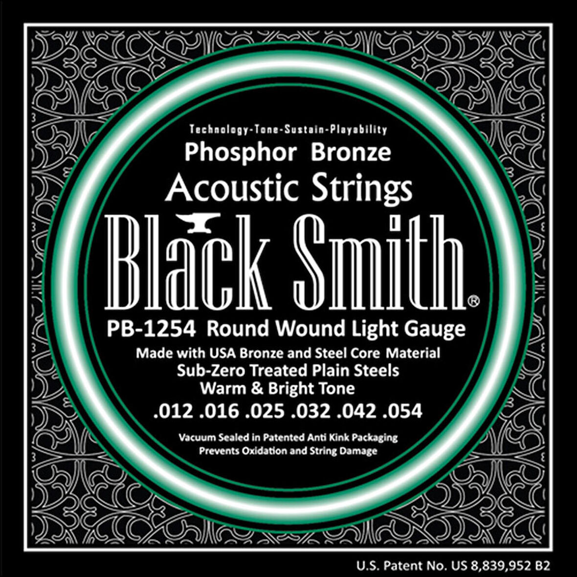 Black Smith PB-1254 Light Akustik Gitar Teli 012