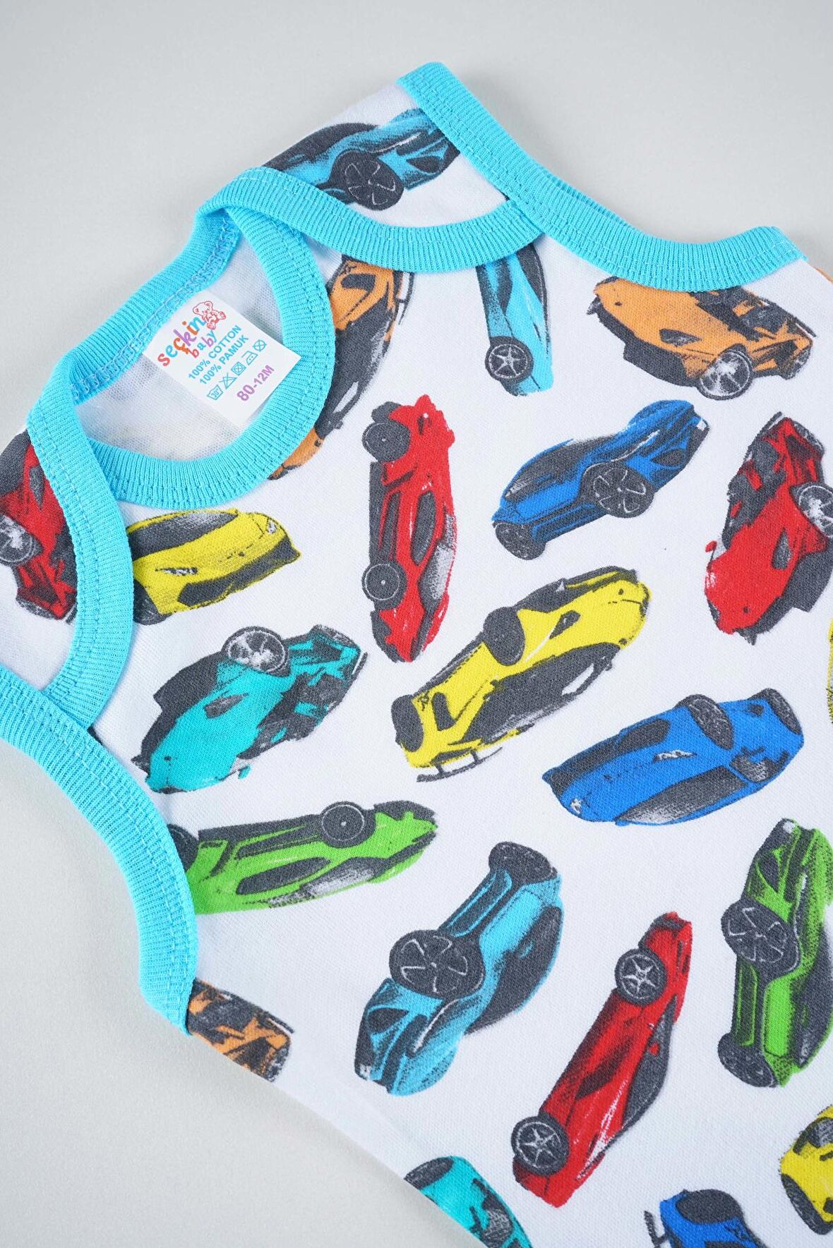 SEÇKİN PAMUK DESENLİ BEBEK ASKILI ÇITÇITLI BADİ ZIBIN