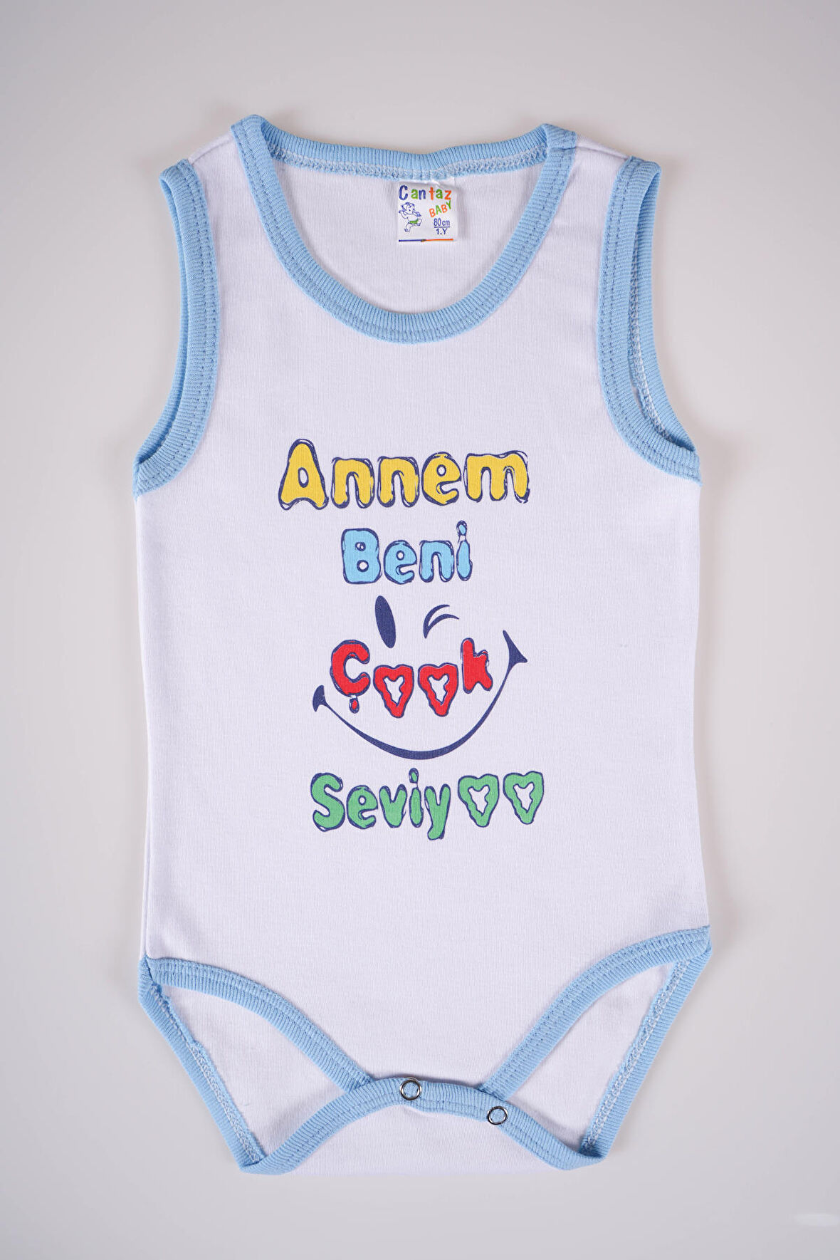 YENİ SEZON ANNEM BENİ ÇOK SEVİYO YAZILI PAMUK BEBEK BADİ ZIBIN