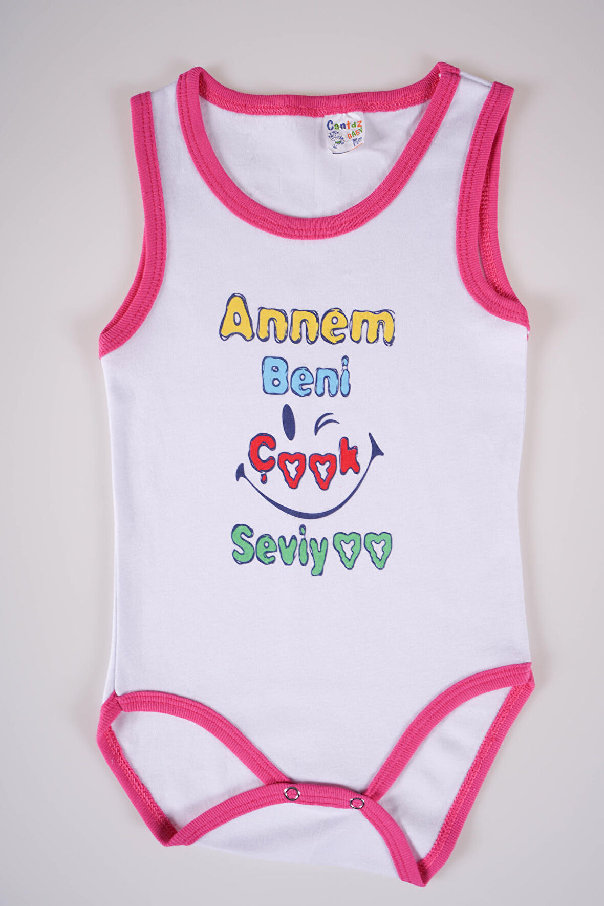 YENİ SEZON ANNEM BENİ ÇOK SEVİYO YAZILI PAMUK BEBEK BADİ ZIBIN