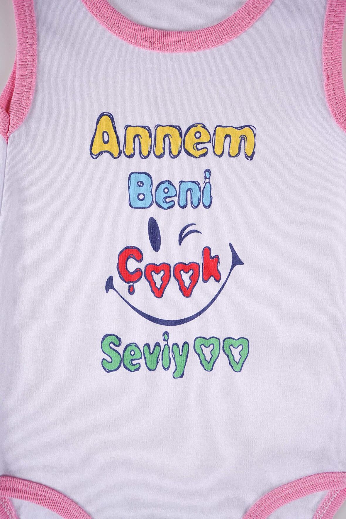 YENİ SEZON ANNEM BENİ ÇOK SEVİYO YAZILI PAMUK BEBEK BADİ ZIBIN