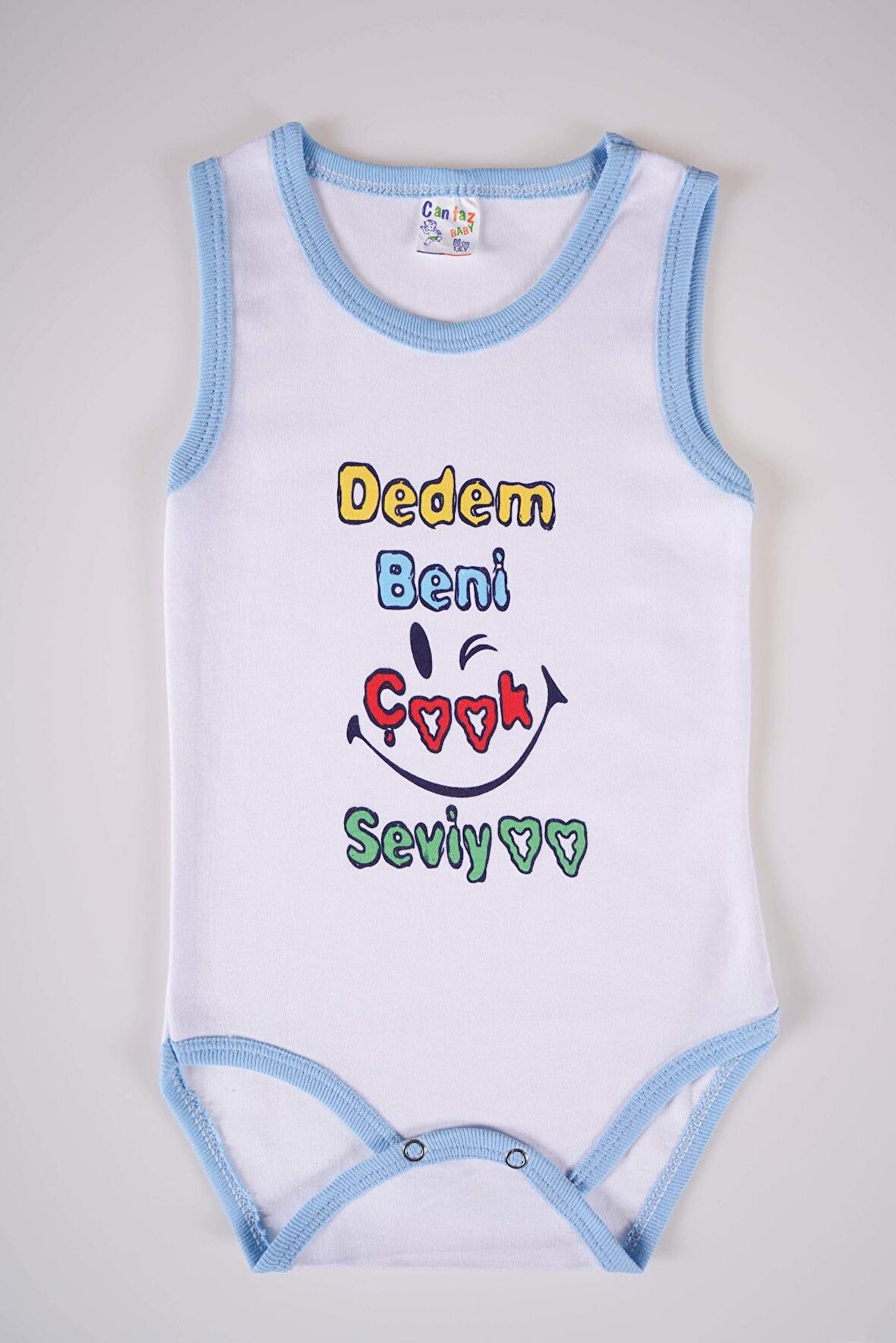YENİ SEZON DEDEM BENİ ÇOK SEVİYO YAZILI PAMUK BEBEK BADİ ZIBIN