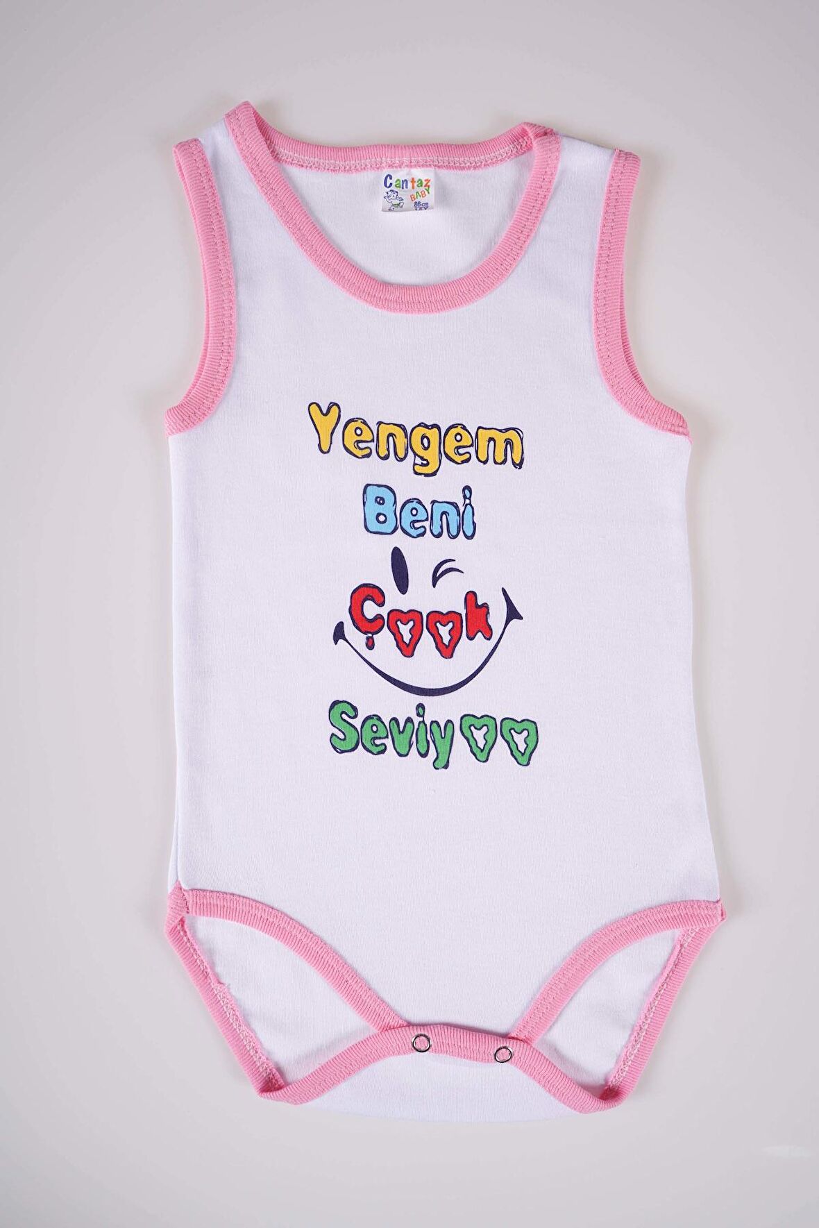 YENİ SEZON YENGEM BENİ ÇOK SEVİYO YAZILI PAMUK BEBEK BADİ ZIBIN