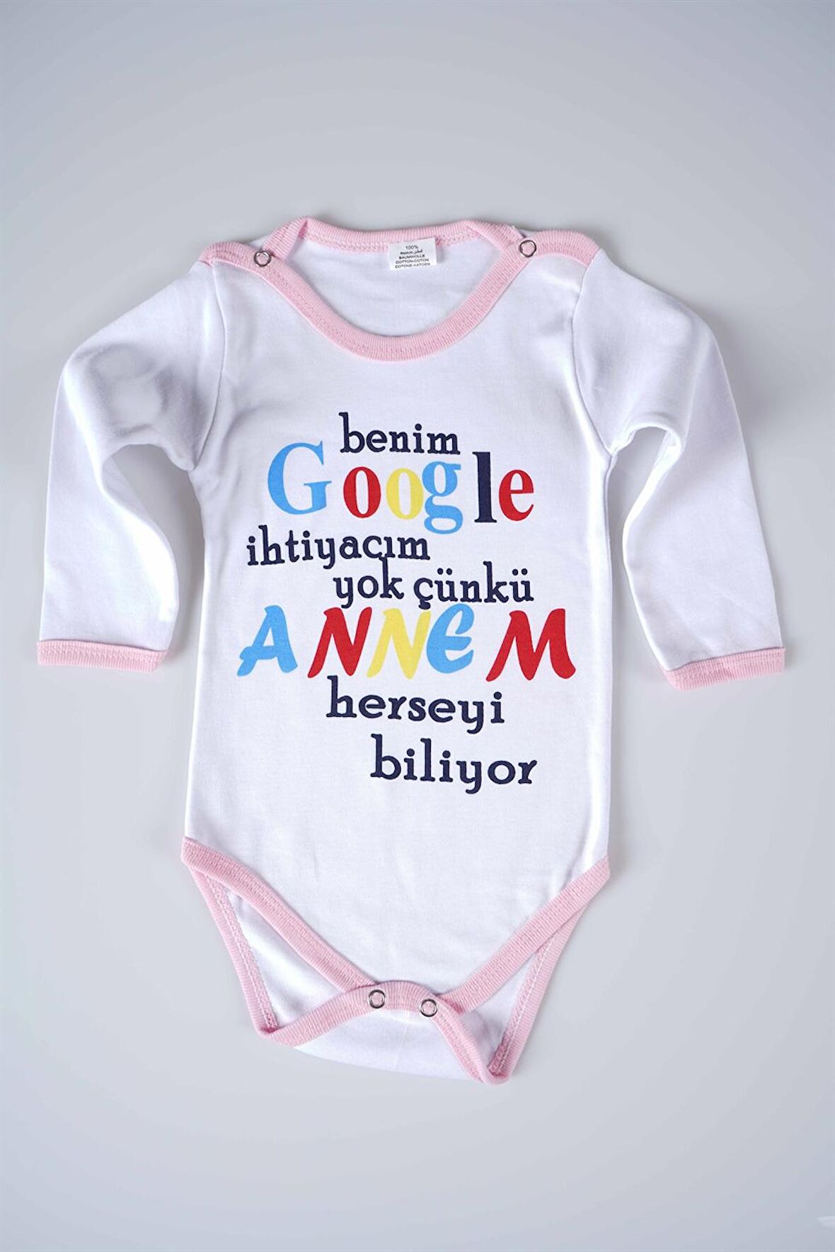 YENİ SEZON GOOGLE ANNEM YAZILI BEBEK ÇOCUK UZUN KOL PAMUK BADY ZIBIN