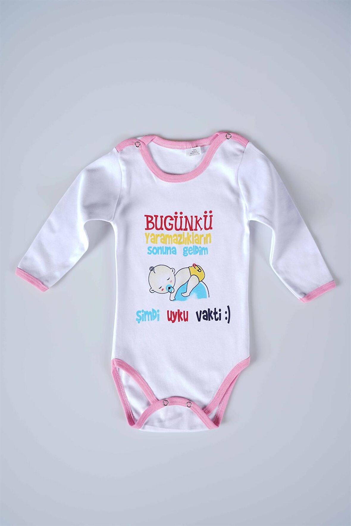 YENİ SEZON BUGÜNKÜ YARAMAZLIKLARIN SONUNA GELDİM YAZILI BEBEK ÇOCUK UZUN KOL PAMUK BADY ZIBIN