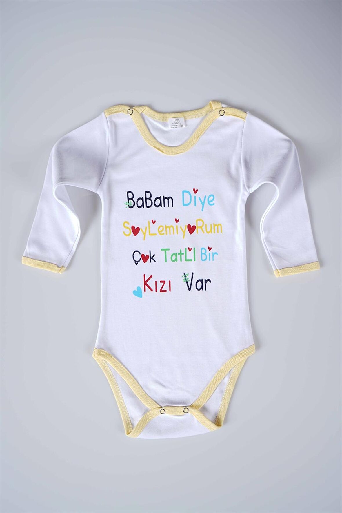 YENİ SEZON BABAM DİYE DEMİYORUM YAZILI BEBEK ÇOCUK UZUN KOL PAMUK BADY ZIBIN