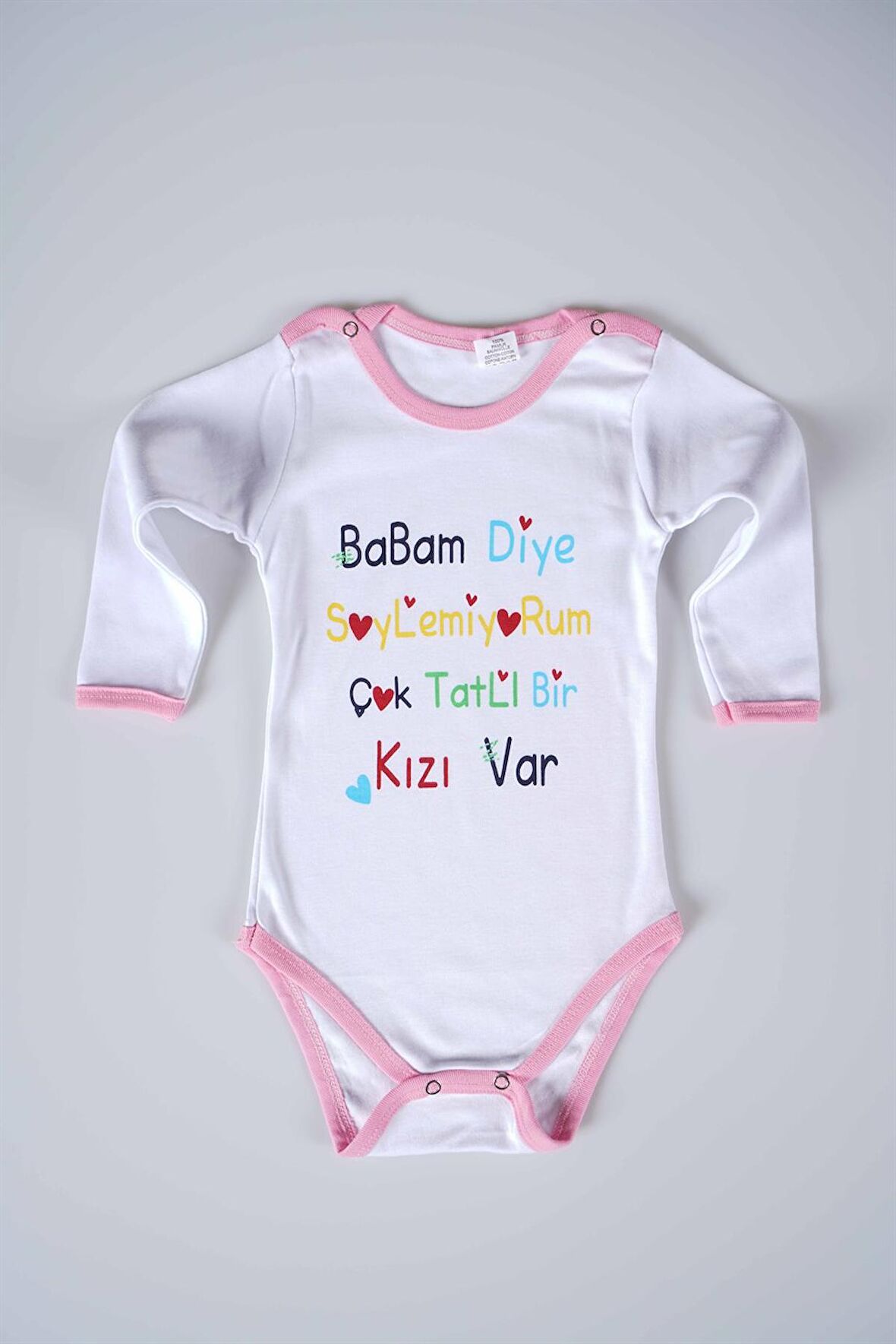 YENİ SEZON BABAM DİYE DEMİYORUM YAZILI BEBEK ÇOCUK UZUN KOL PAMUK BADY ZIBIN