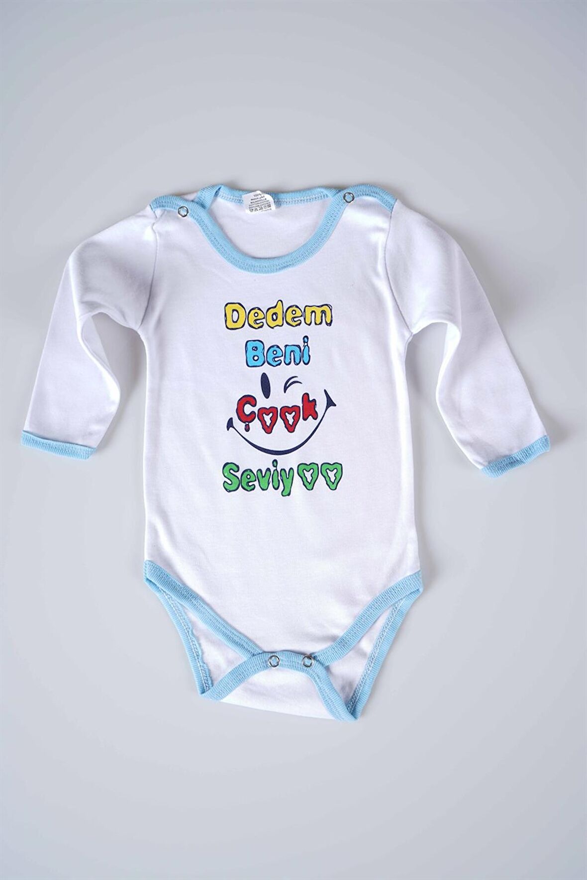 YENİ SEZON DEDEM BENİ ÇOK SEVİYO YAZILI BEBEK ÇOCUK UZUN KOL PAMUK BADY ZIBIN