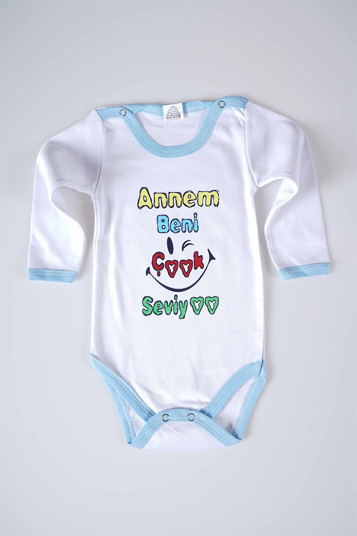 YENİ SEZON ANNEM BENİ ÇOK SEVİYO YAZILI BEBEK ÇOCUK UZUN KOL PAMUK BADY ZIBIN