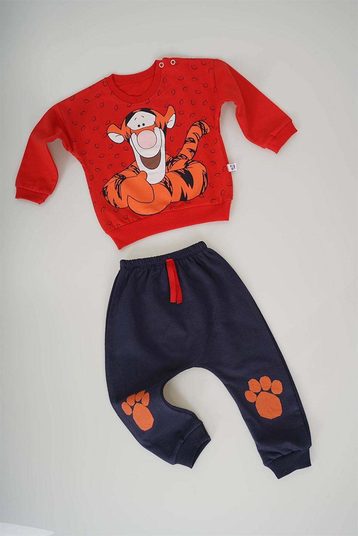 ERKEK BEBEK TIGER DESENLİ PAMUK BEBEK TAKIM