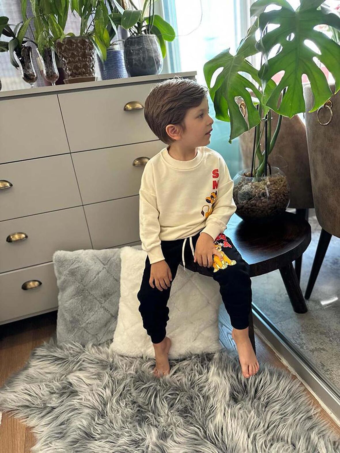 ERKEK ÇOCUK LİON KİNG SİNBAD PAMUK BİSİKLET YAKA EŞOFMAN TAKIMI