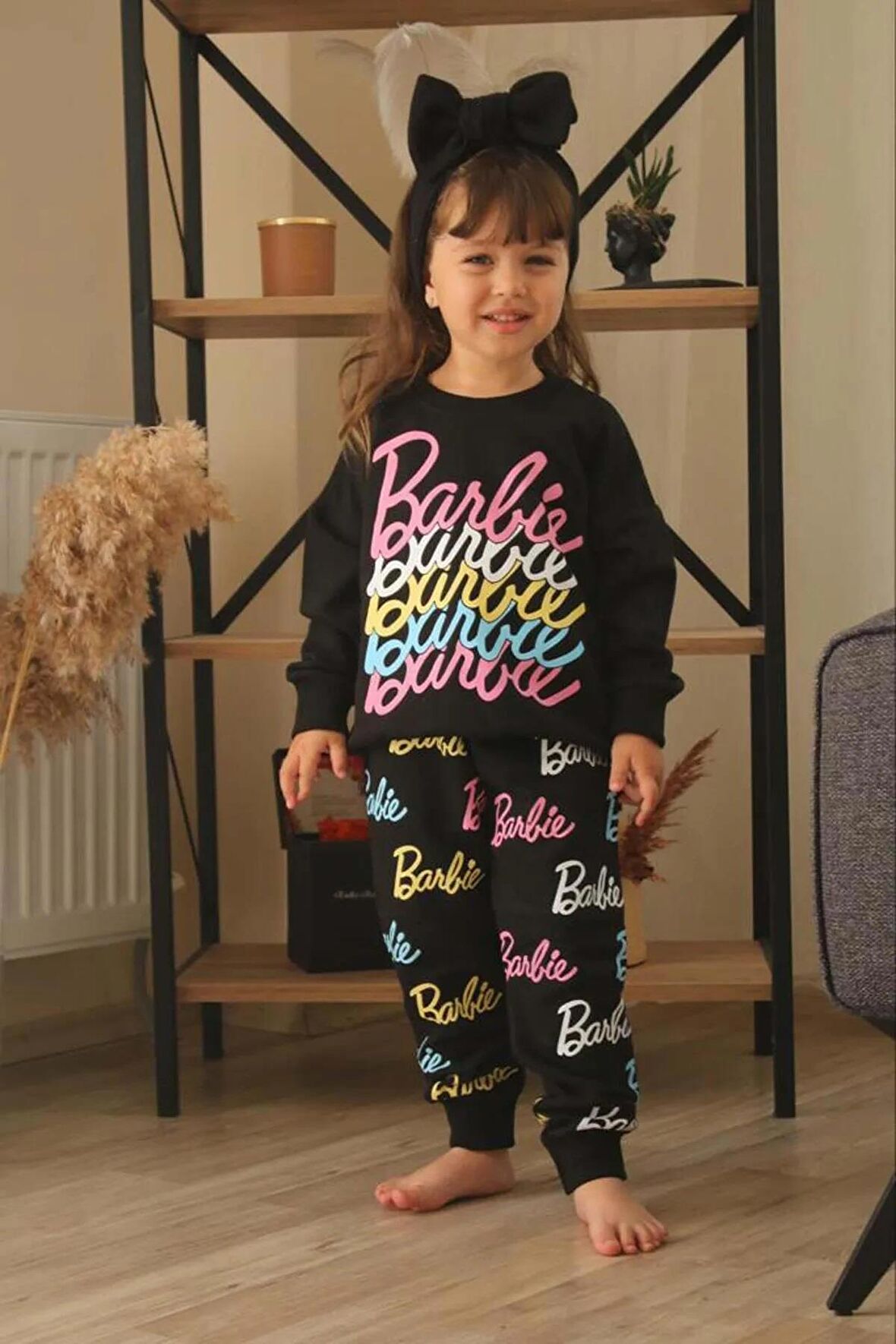KIZ ÇOCUK BLUEY VE BARBİE BASKILI 3 İPLİK EŞOFMAN TAKIMI