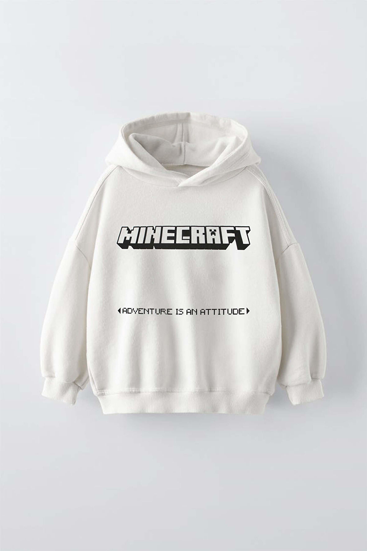 ERKEK ÇOCUK MINECRAFT MODELLİ PAMUK KAPŞONLU SWEAT