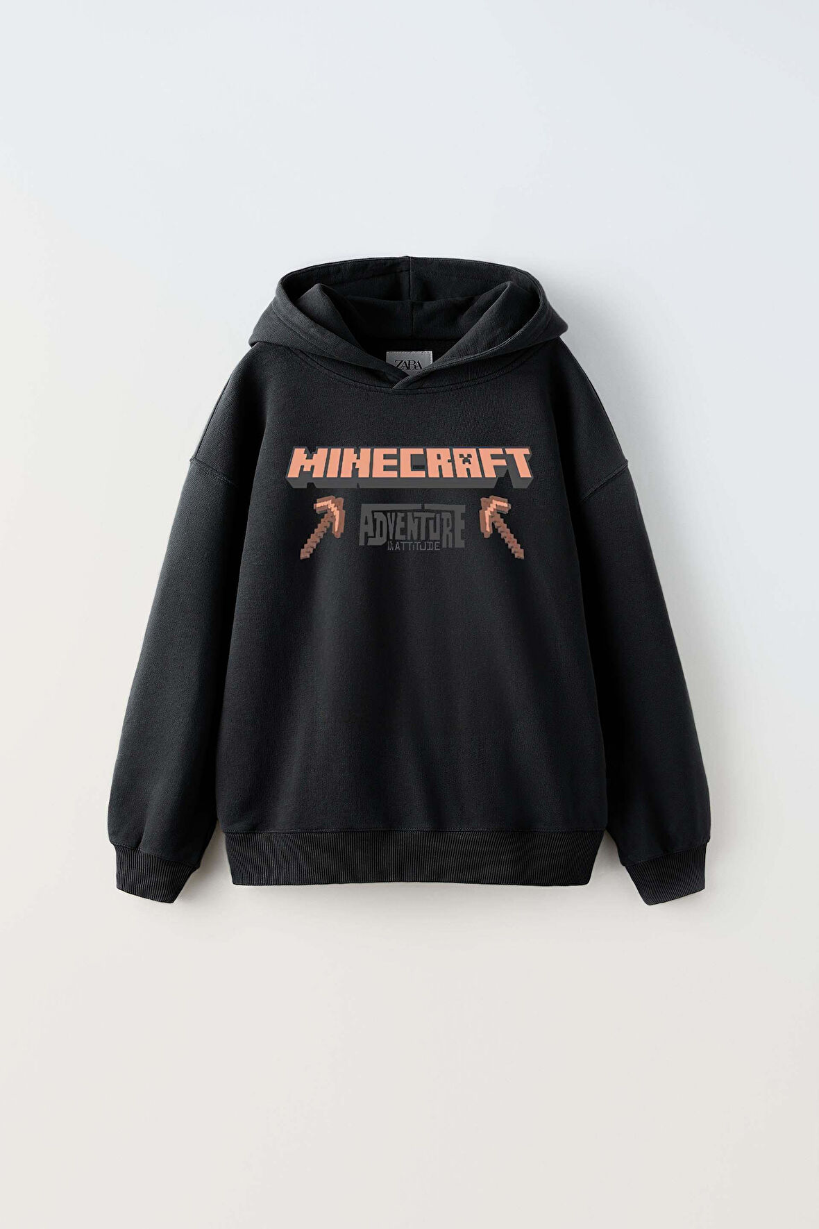 ERKEK ÇOCUK MINECRAFT MODELLİ KOL MANŞETLİ PAMUK KAPŞONLU SWEAT