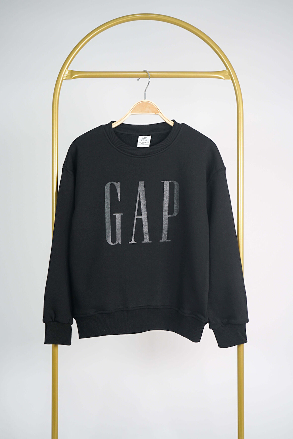 KIZ Erkek Çocuk  BİSİKLET YAKA GAP BASKILI MANŞETLİ PAMUK SWEAT