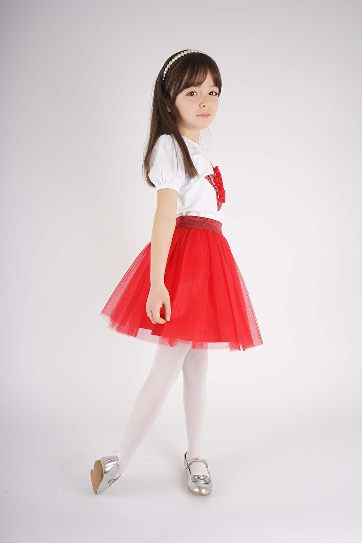 23 NİSAN 29 EKİM KONSEPT YILDIZ PULLU TÜL DETAYLI TÜTÜ ETEKLİ TAKIM