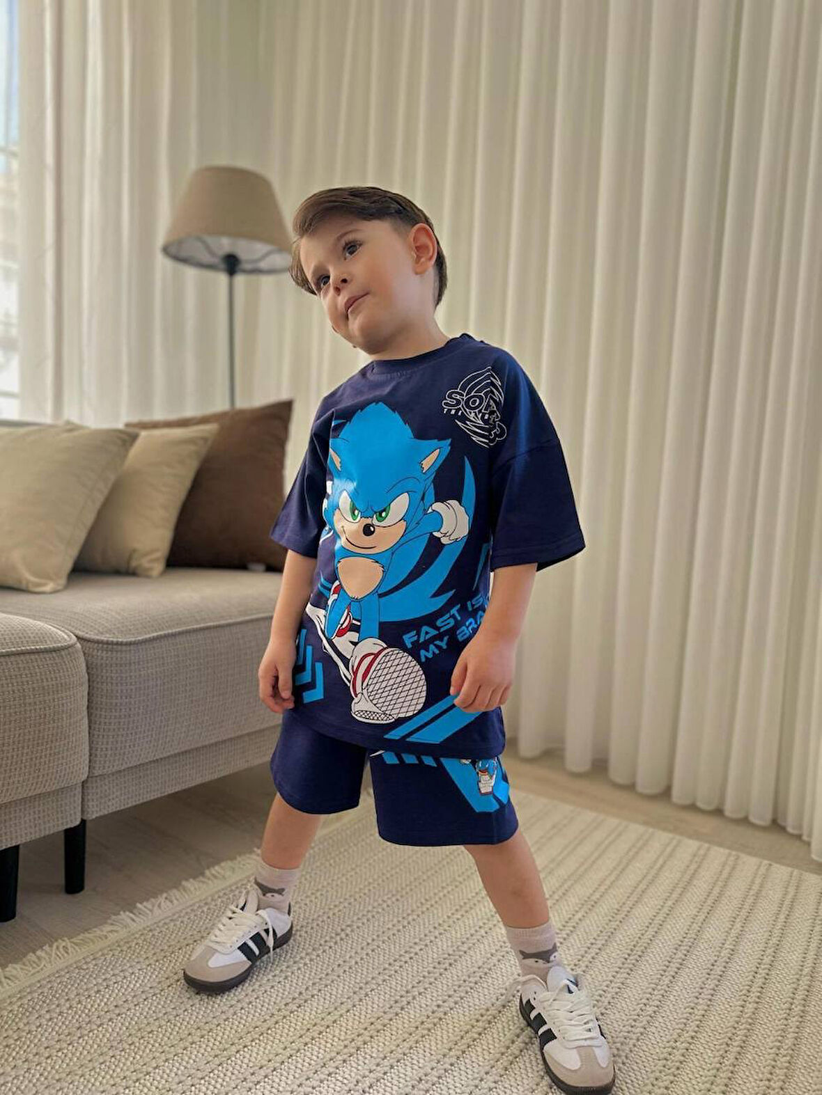 ERKEK ÇOCUK SONİC MODELLİ PAMUK ŞORTLU TAKIM